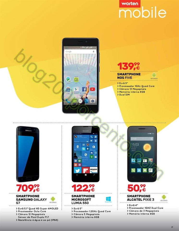 Antevisão Folheto WORTEN Mobile promoções de 11
