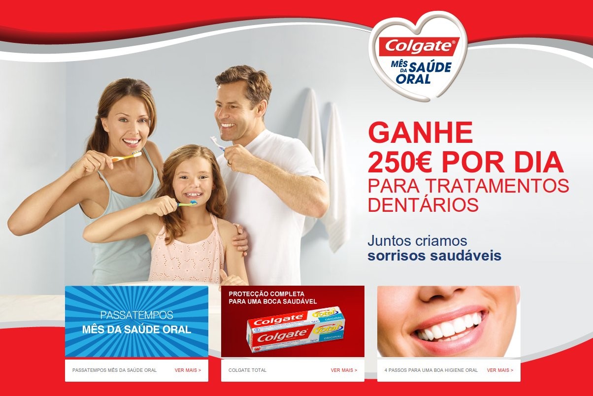 Passatempo | COLGATE | 250€ por dia até 31 março