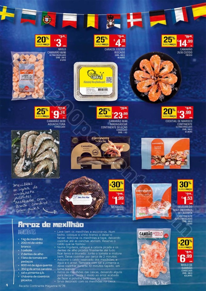 Antevisão Folheto CONTINENTE Cervejas e mariscos 