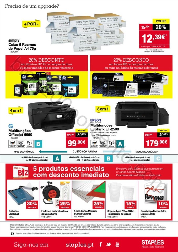 Antevisão Folheto STAPLES Promoções de 3 a 9 ma