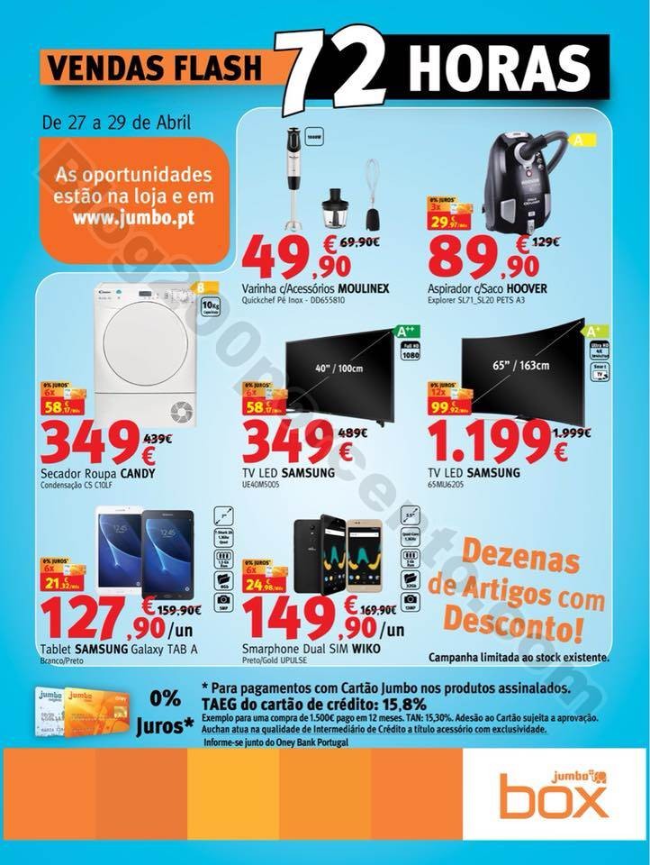 Vendas Flash JUMBO - BOX Promoções de 27 a 29 ab