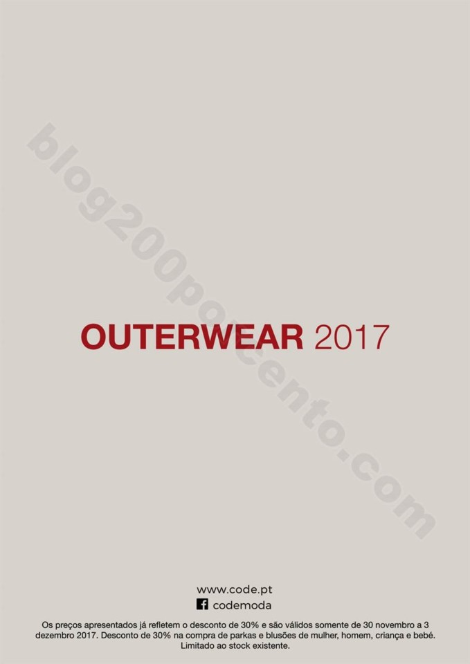 Antevisão Folheto CODE Outerwear promoções a pa
