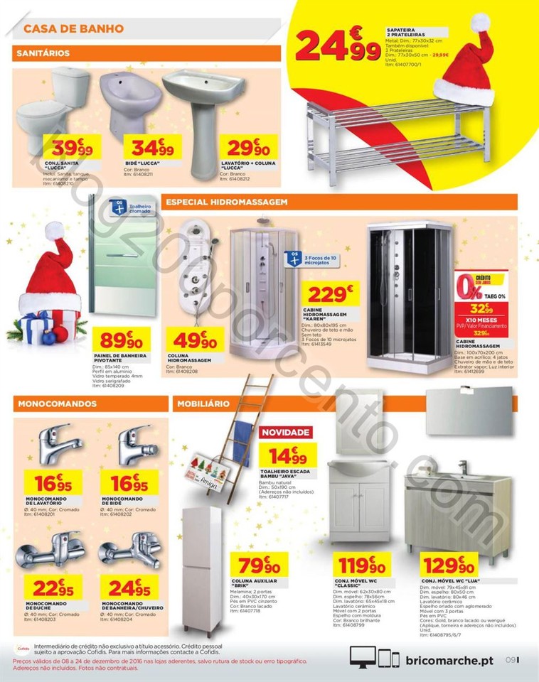 Novo Folheto BRICOMARCHÉ Promoções Natal de 8 a