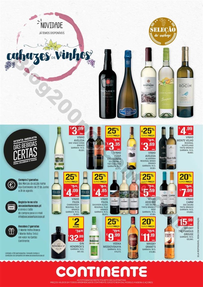 Antevisão Folheto CONTINENTE Vinhos de verão pro