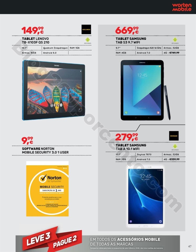 Antevisão Folheto WORTEN Mobile Promoções de 15