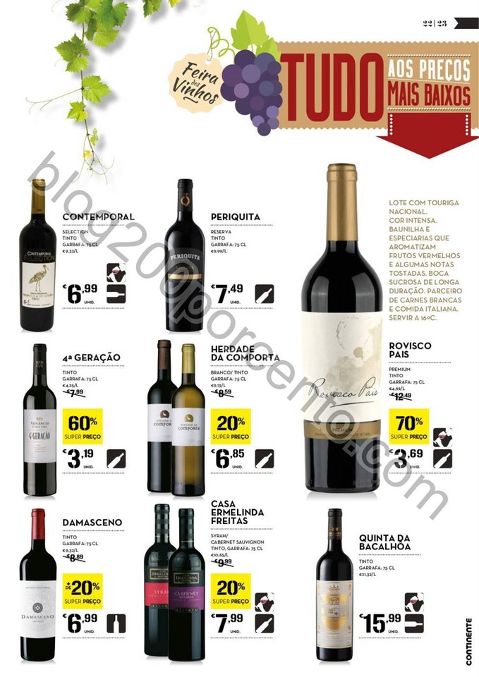Antevisão Folheto CONTINENTE Vinhos promoções d