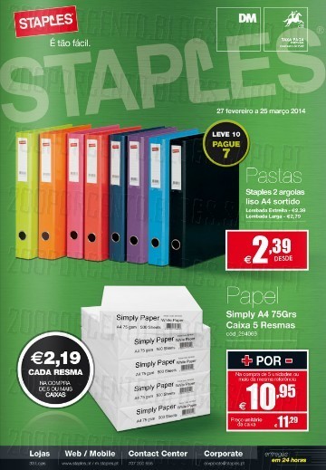 Antevisão folheto | STAPLES | de 27 fevereiro a 25 março - Economato