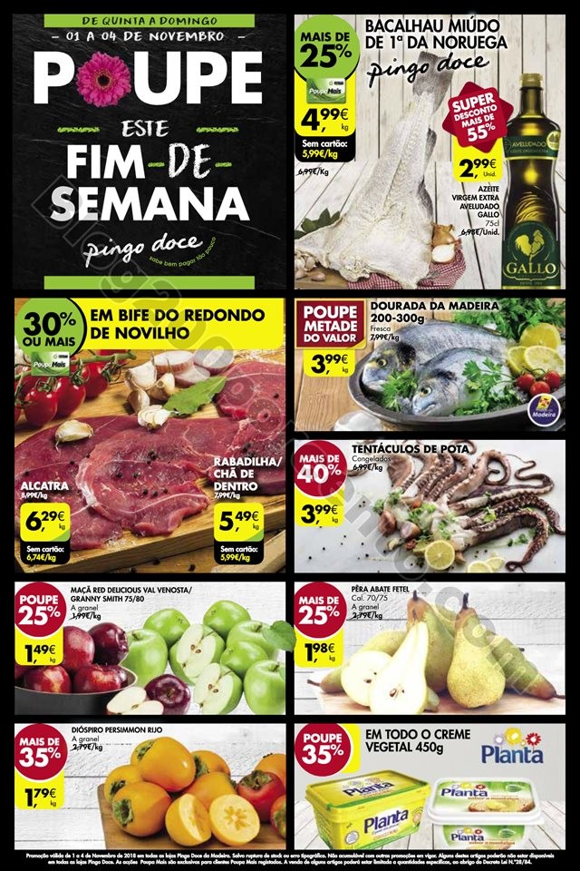 fim de semana pingo doce 1 a 4 novembro - madeira 