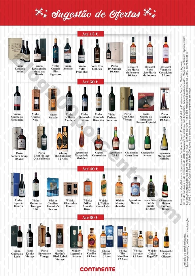 Antevisão Folheto CONTINENTE Natal bebidas Promo