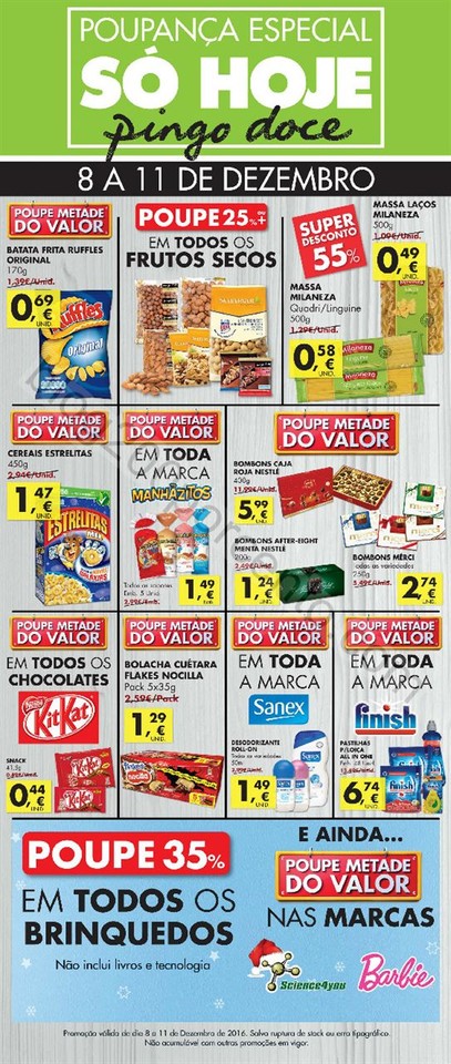 Folheto PINGO DOCE Extra só hoje dia 8 dezembro p