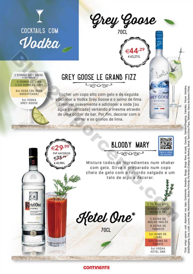 Antevisão Folheto CONTINENTE Cocktails promoçõe