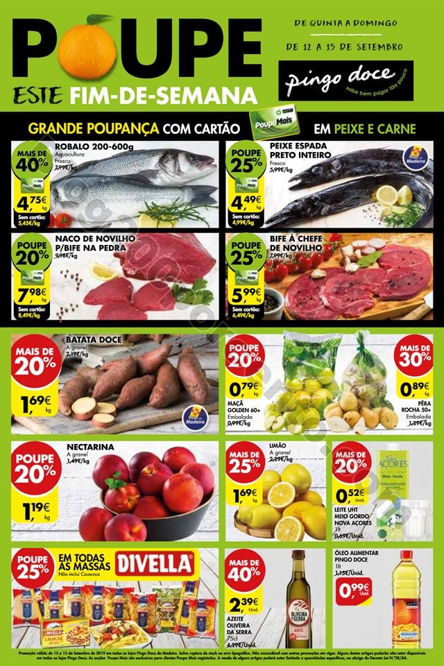 Fim de semana PINGO DOCE Madeira 12 a 15 setembro 