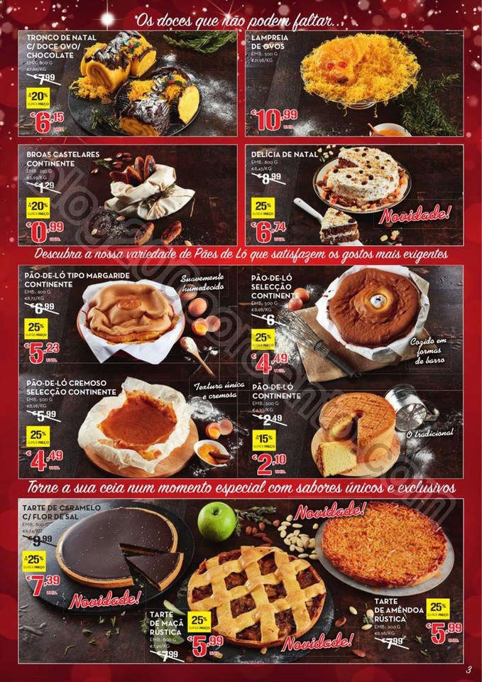 Antevisão Folheto CONTINENTE Pastelaria de Natal 