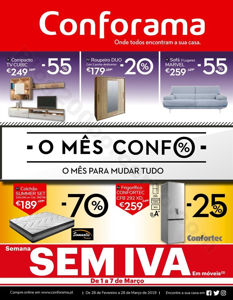 Antevisão Folheto CONFORAMA Promoções de 28 fev