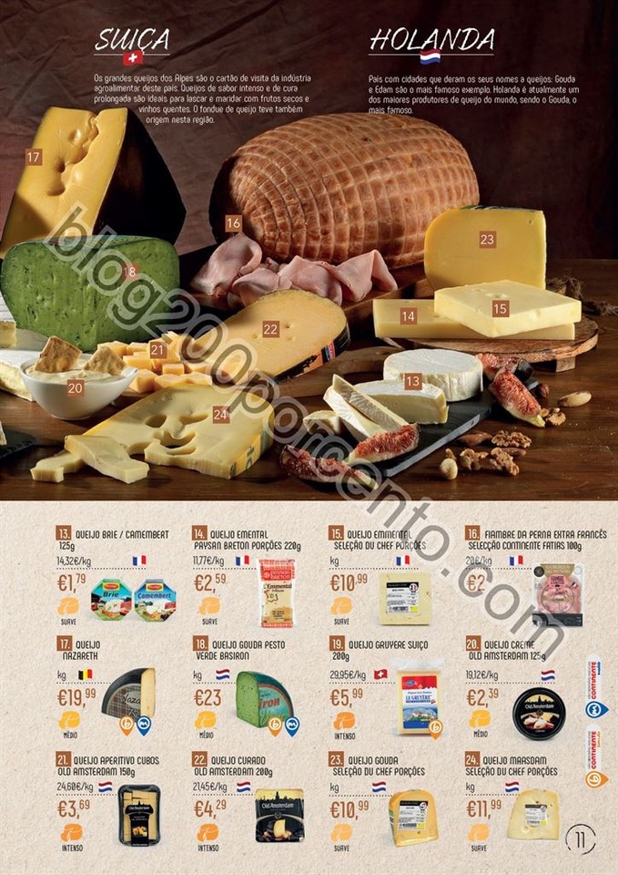 Novo Folheto CONTINENTE Queijos promoções de 4 a