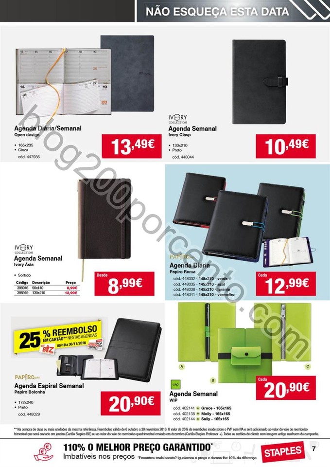 Antevisão Folheto STAPLES Agendas promoções de 
