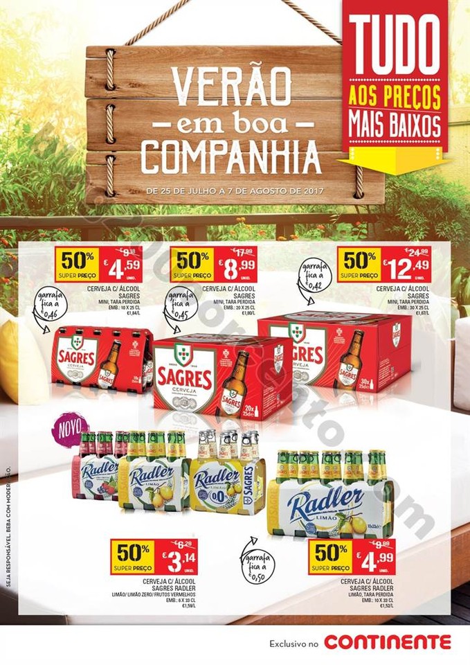 Novo Folheto CONTINENTE Cervejas promoções 25 ju