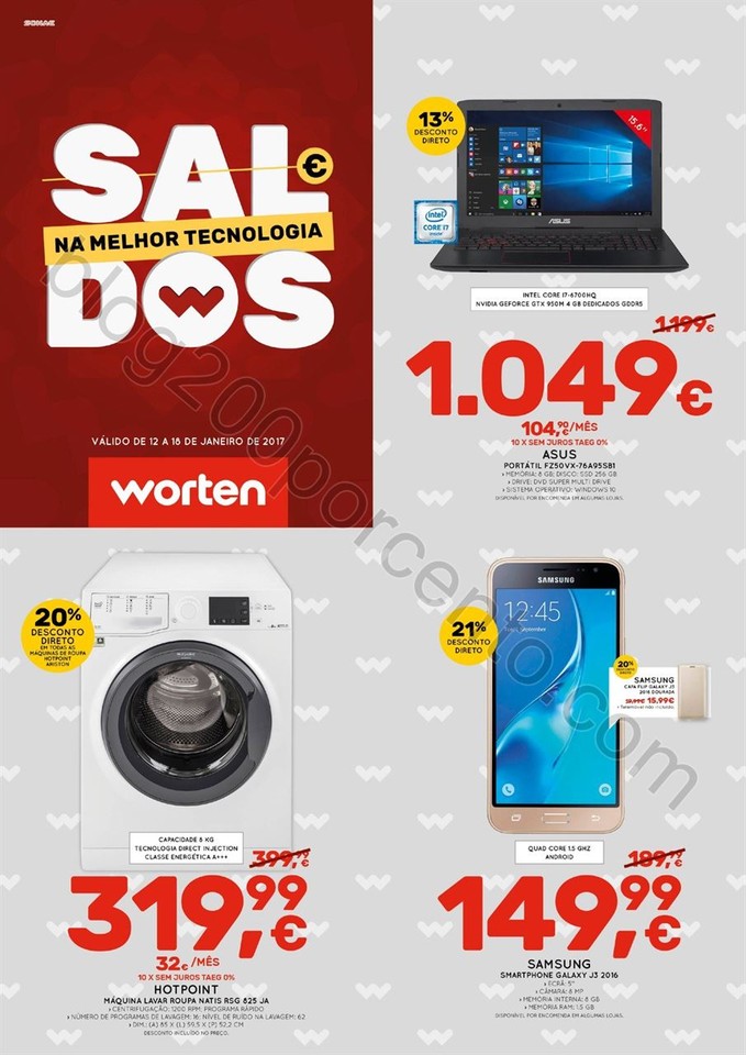 Antevisão Folheto WORTEN Saldos promoções de 12