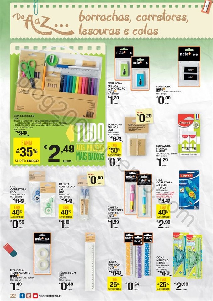 Antevisão Folheto CONTINENTE Regresso às aulas d