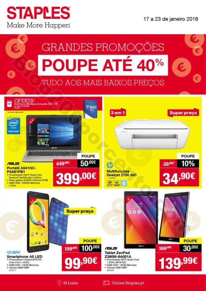 Antevisão Folheto STAPLES Promoções de 17 a 23 