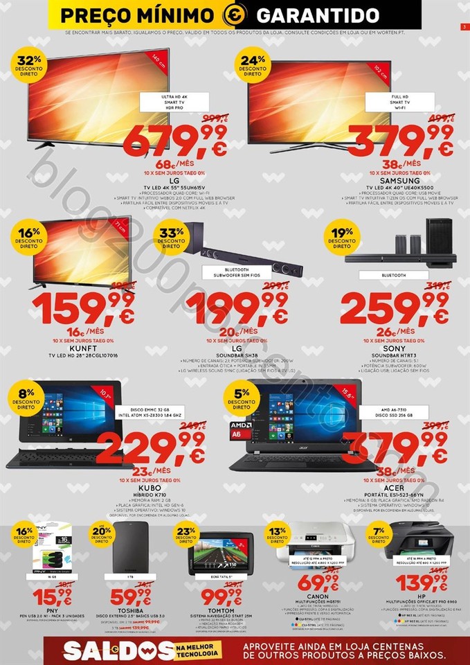 Antevisão Folheto WORTEN Saldos promoções de 12