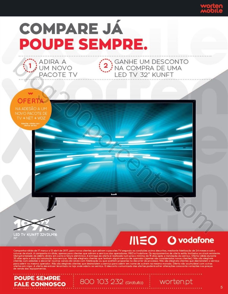 Antevisão Folheto WORTEN Mobile promoções de17 