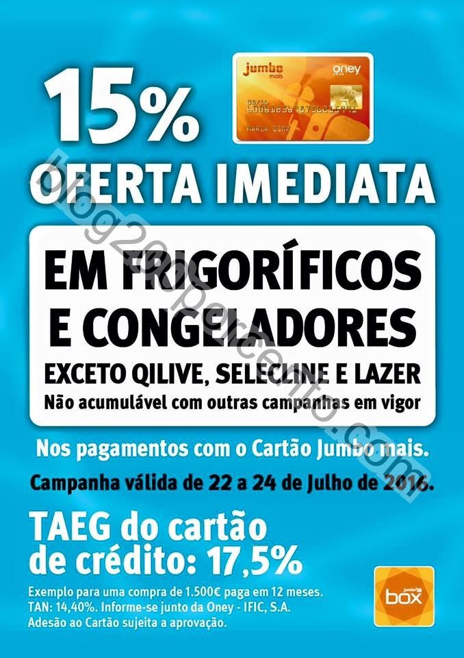 15% desconto JUMBO - BOX Promoções de 22 a 24 ju