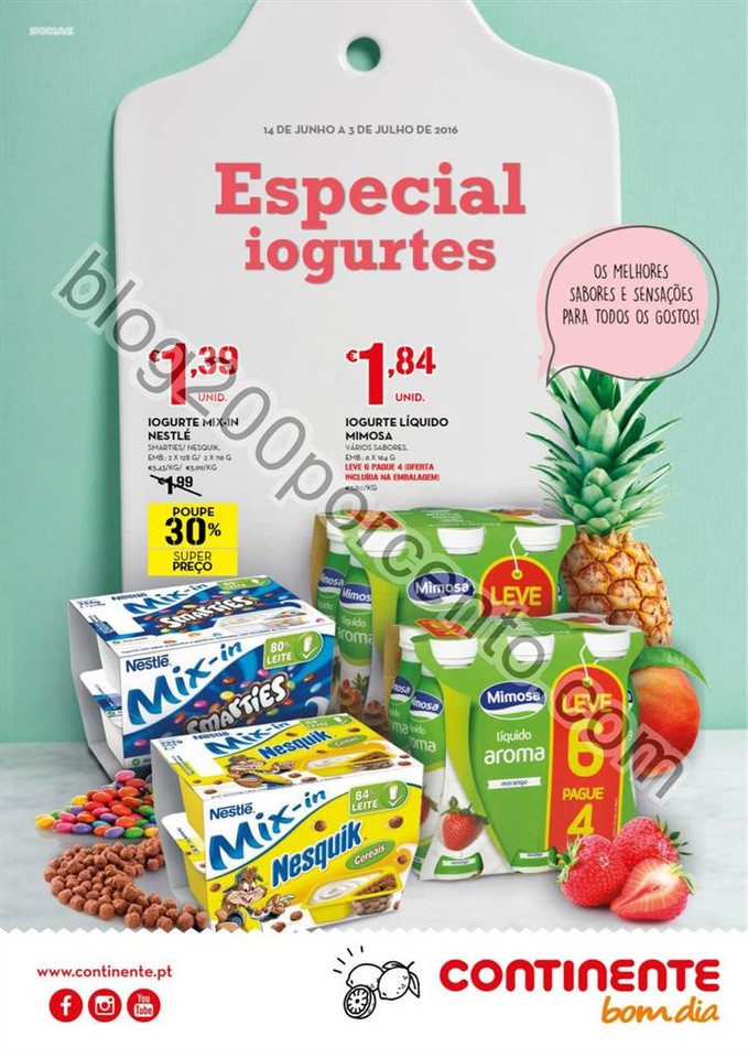Novo Folheto CONTINENTE Especial Iogurtes de 14 ju
