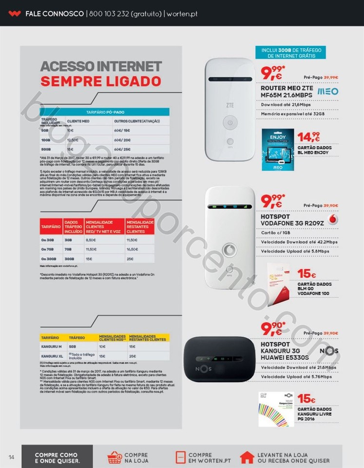 Antevisão Folheto WORTEN Mobile promoções de17 