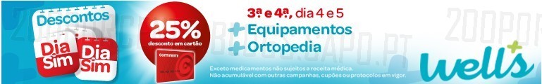 25% de desconto | WELLS | terça e quarta - 4 e 5 de março,