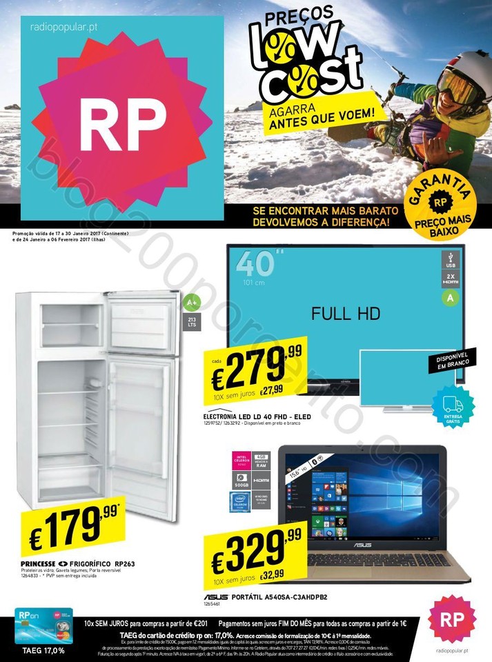 Antevisão Folheto RADIO POPULAR Low-Cost Promoç