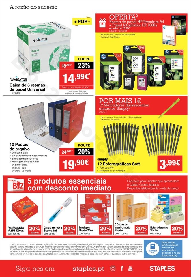 Antevisão Folheto STAPLES Promoções de 5 a 20 m