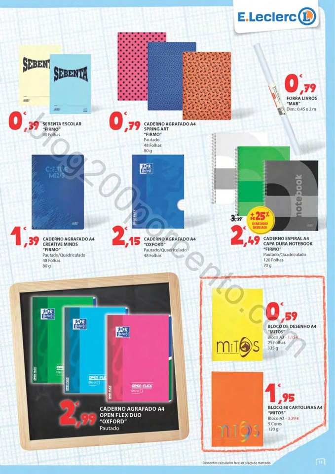 Antevisão Folheto E-LECLERC Regresso às aulas de