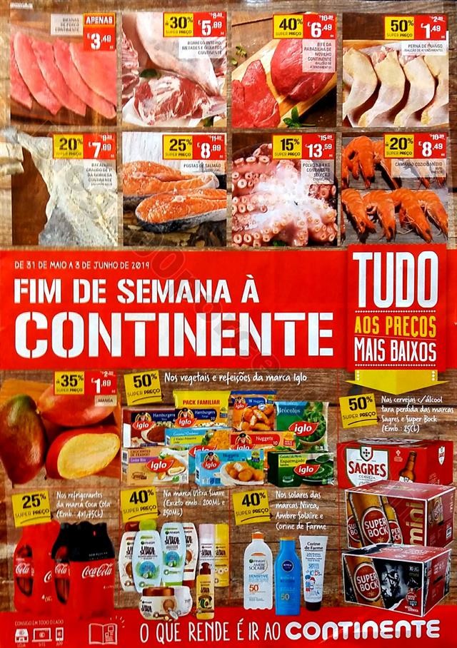 antevisão folheto continente fim de semana 31 mai