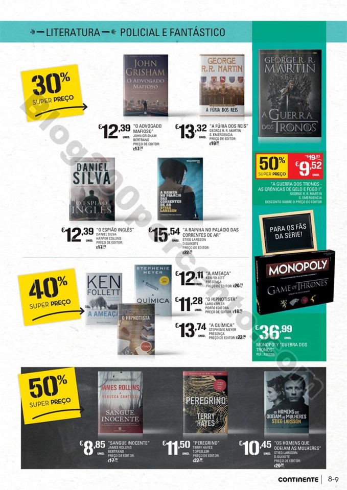 Antevisão Folheto CONTINENTE Feira do livro promo