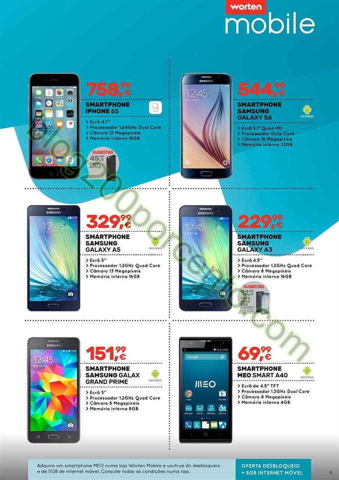 Novo Folheto WORTEN Mobile promoções até 31 mar