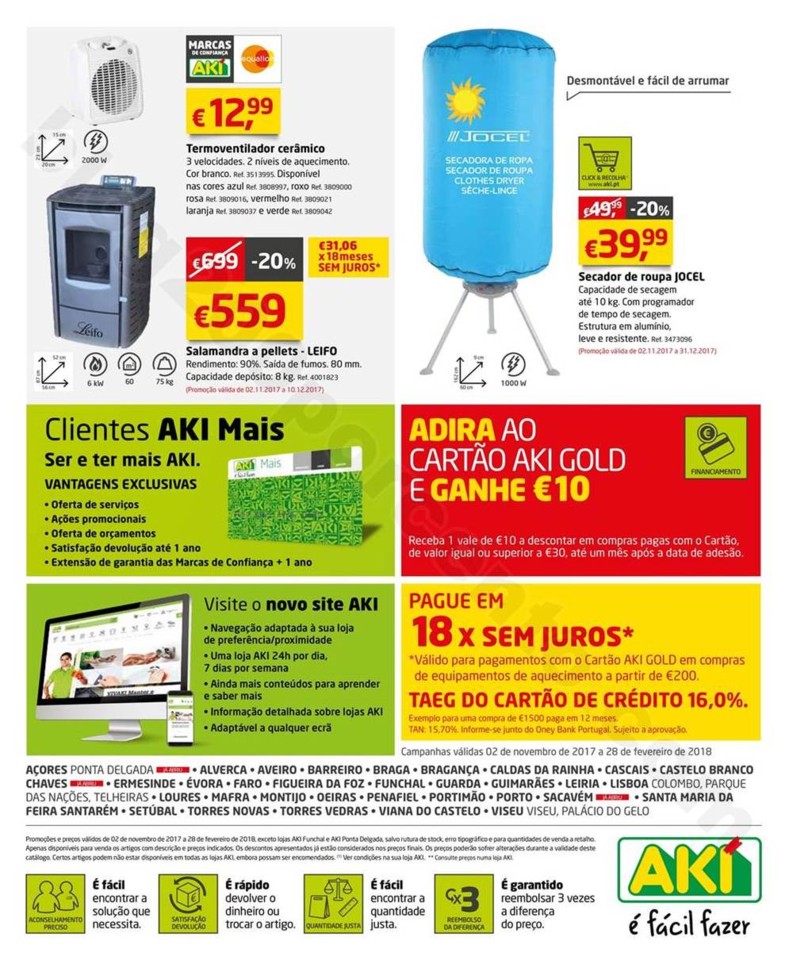 Novo Folheto AKI Aquecimento promoções até 28 f
