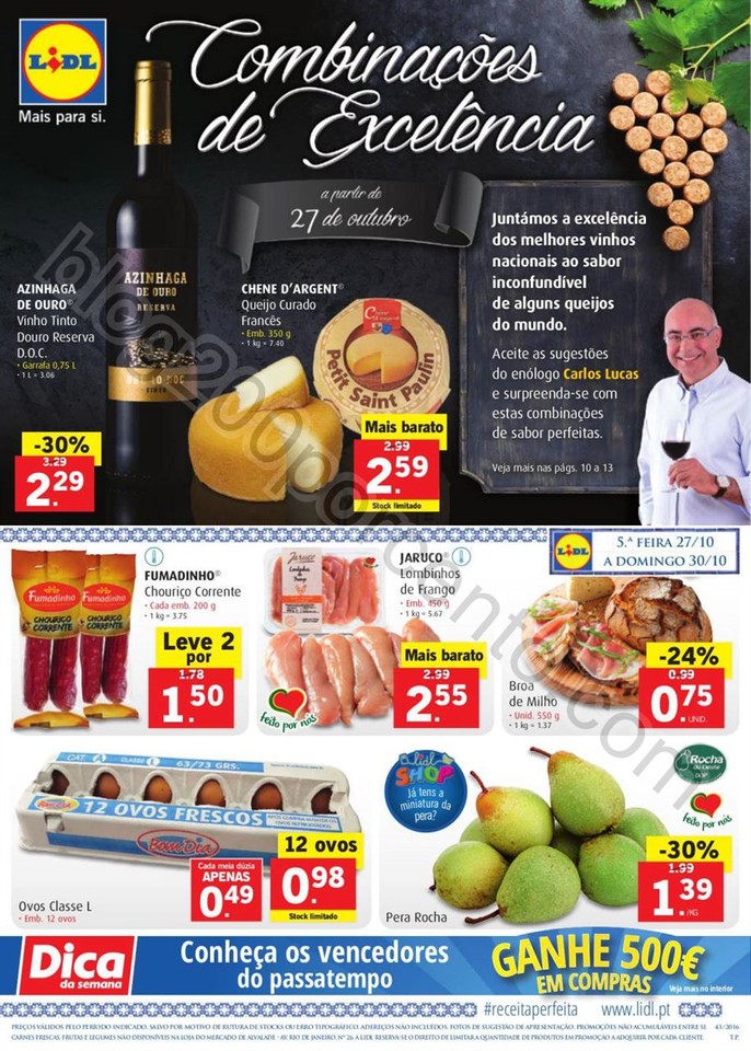 Antevisão Folheto LIDL Promoções de 27 outubro 