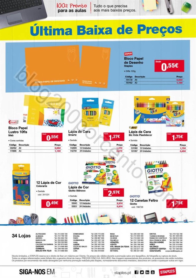 Novo Folheto STAPLES Baixa de preços promoções 