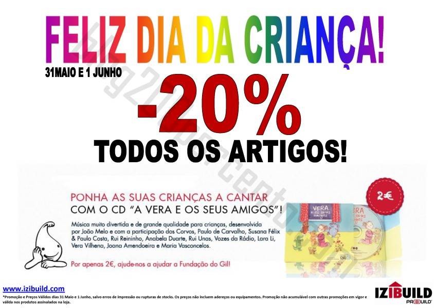20% de desconto IZIBUILD dias 30 e 31 maio