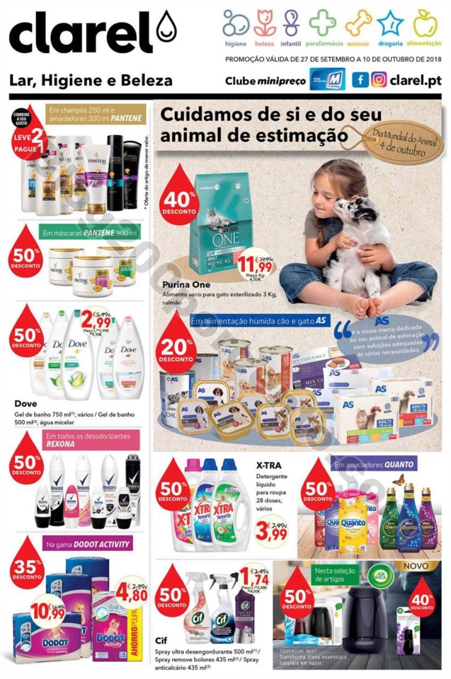 Antevisão Folheto CLAREL promoções de 27 setemb