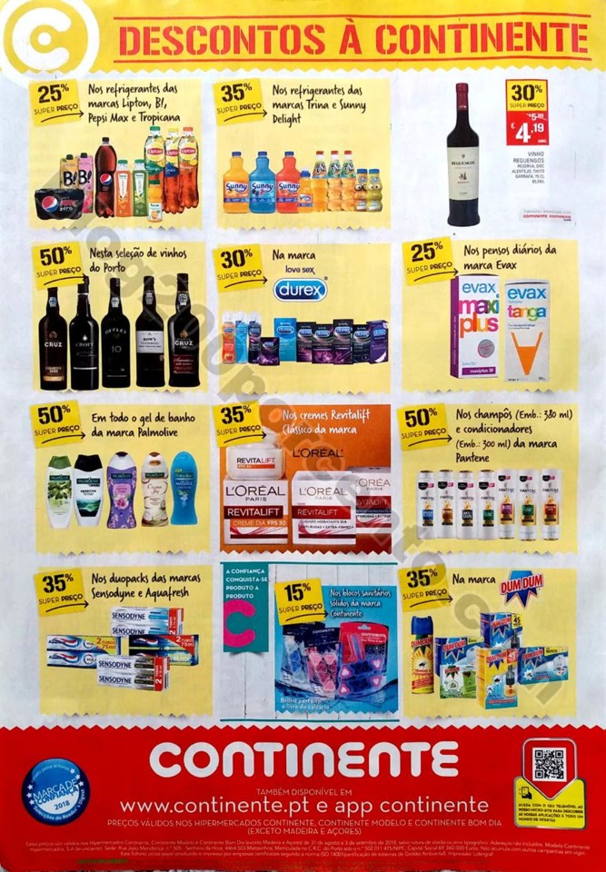folheto fim de semana continente 31 agosto a 3 set
