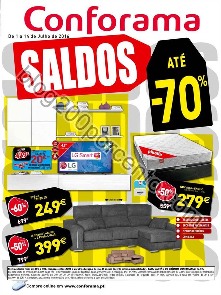 Novo Folheto CONFORAMA Saldos promoções de 1 a 1