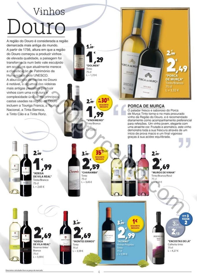 Antevisão Folheto E-LECLERC Vinhos promoções de