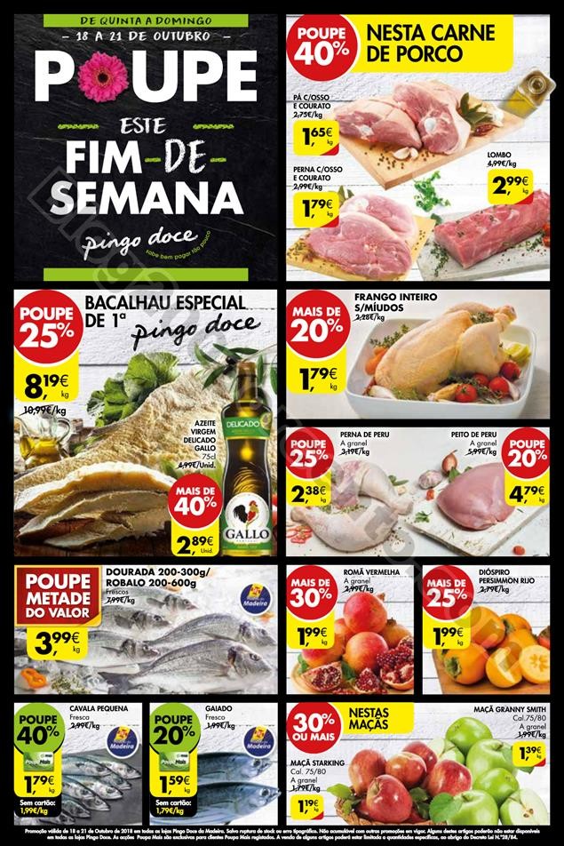 Pingo Doce fim de semana madeira 18 a 21 outubro p