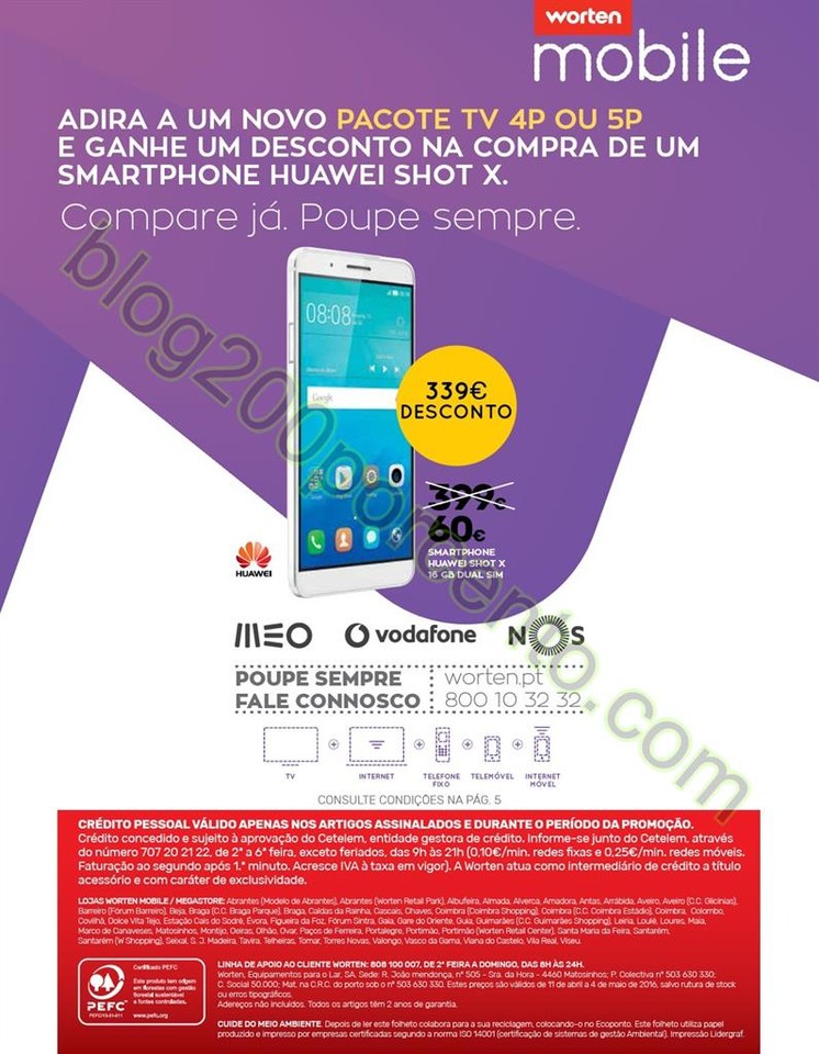 Antevisão Folheto WORTEN Mobile promoções de 11