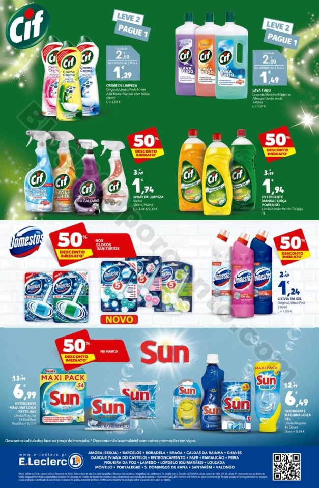 Novo Folheto Extra E-LECLERC Limpeza Promoções a