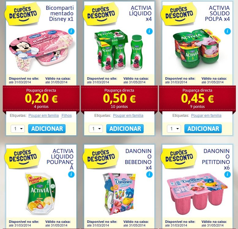 Novos vales de desconto | DANONE | até 31 de março