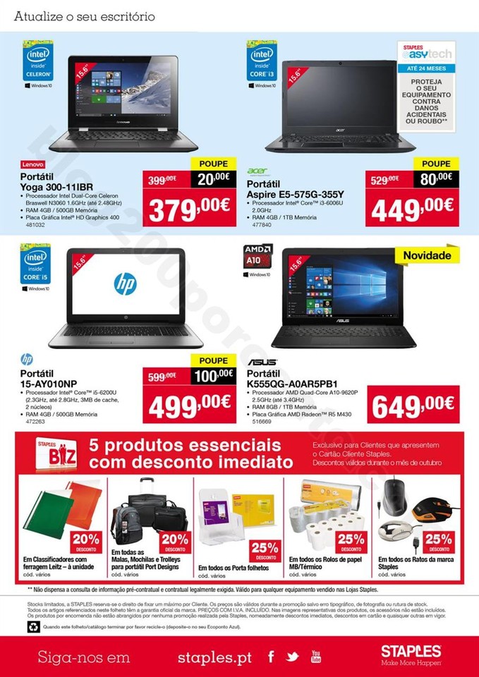 Antevisão Folheto STAPLES promoções de 2 a 10 o