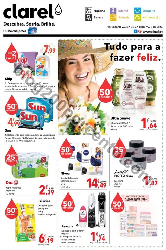 Antevisão Folheto CLAREL promoções de 5 a 18 ma